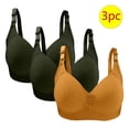thumbnail image 1 of Bras for Women, 3PC Womans Large Size Solid Color Without Steel Ring Gathering Comfortable Bras Daily Bra, 1 of 3