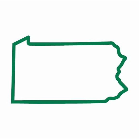 State Map Outline Pennsylvania Vinyl Decal Sticker UV & Waterproof Bumper Window Laptop Automotive Water Bottle Gift accessories – GREEN 5"