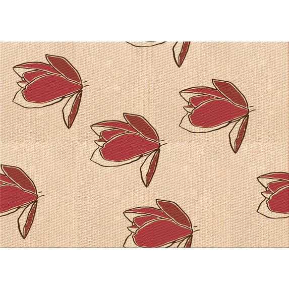 Ahgly Company Indoor Rectangle Patterned NavajoWhite Gold Area Rugs, 7' x 9'
