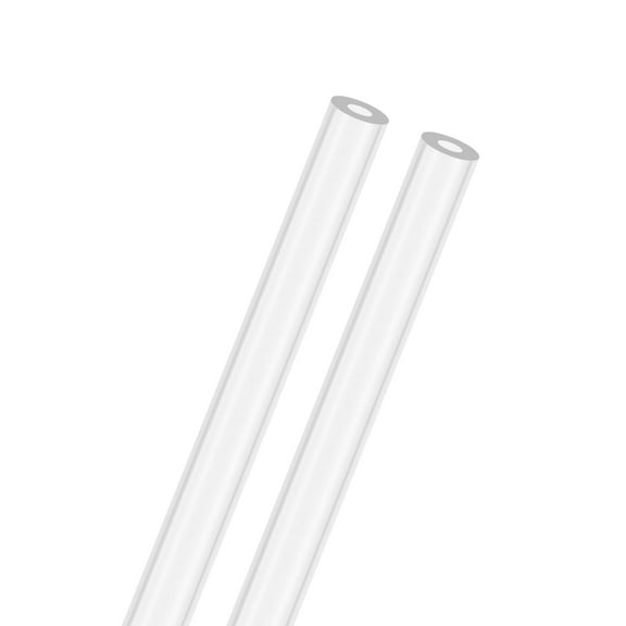 2-Pack Clear Rigid Acrylic Pipe, 3mm[0.12"] ID x 7mm[0.28"] OD Plastic Round Tube for Water Cooling System/Lamps/Fountains/Aquariums [305mm/12IN]