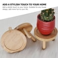 thumbnail image 4 of 2 Pcs Flower Pot Base Saucer Planter Tray Wood Indoor Plants Shelf Stand Cactus, 4 of 6