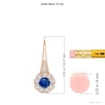 thumbnail image 2 of Angara Natural 0.44 ct. Blue Sapphire with Diamond Halo Earrings in 14K Rose Gold for Women, 2 of 7