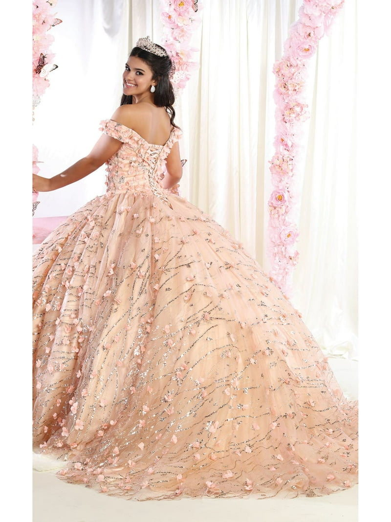 green emerald velvet dress Elegant Rose Gold Ball Gown with Detachable Long Sleeves Train Luxe –  American Stride main image 1