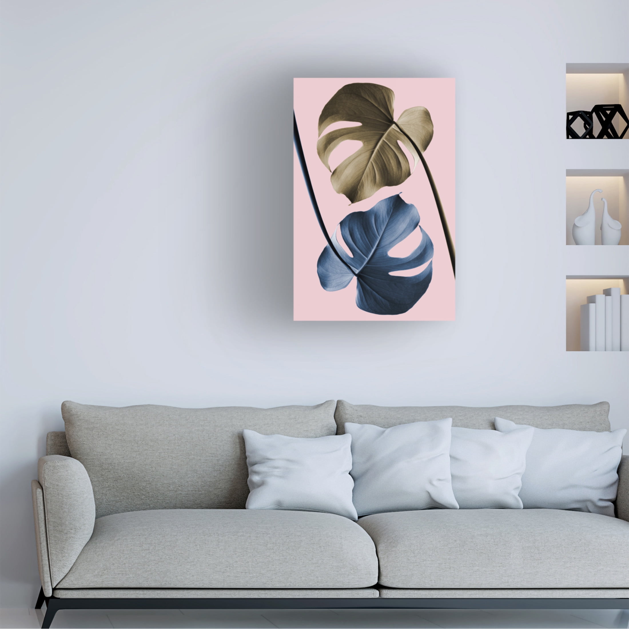 Trademark Fine Art Pictufy Studio Monstera Pink 12 Canvas Wall Art