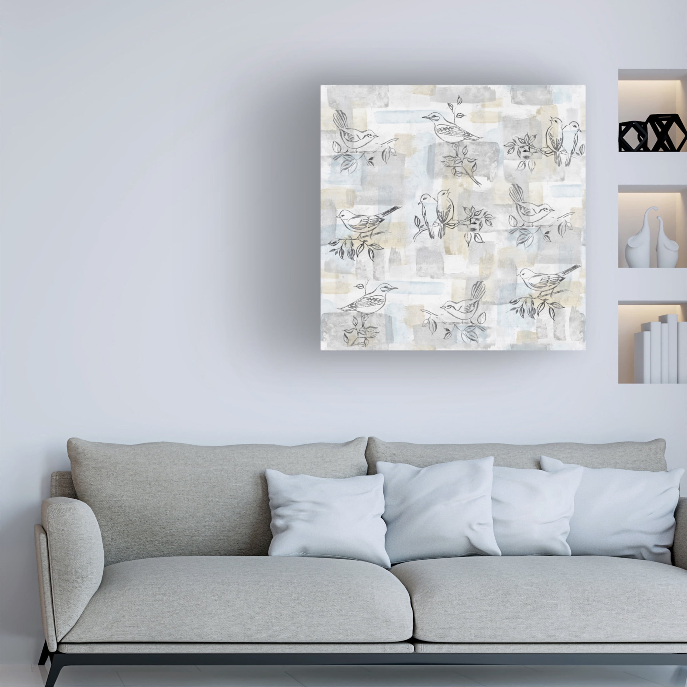 Canvas Wall Art - Jean Plout 'Washy Abstract Canvas E' Wall Art for Living Room, Bedroom, or Office Décor by Trademark Fine Art - 24 x 24 Inches