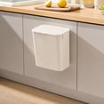 thumbnail image 2 of Slim Rectangular Lidded Trash Can, Plastic Waste Bin with Bag Clip for Kitchen and Bathroom, 2 of 6