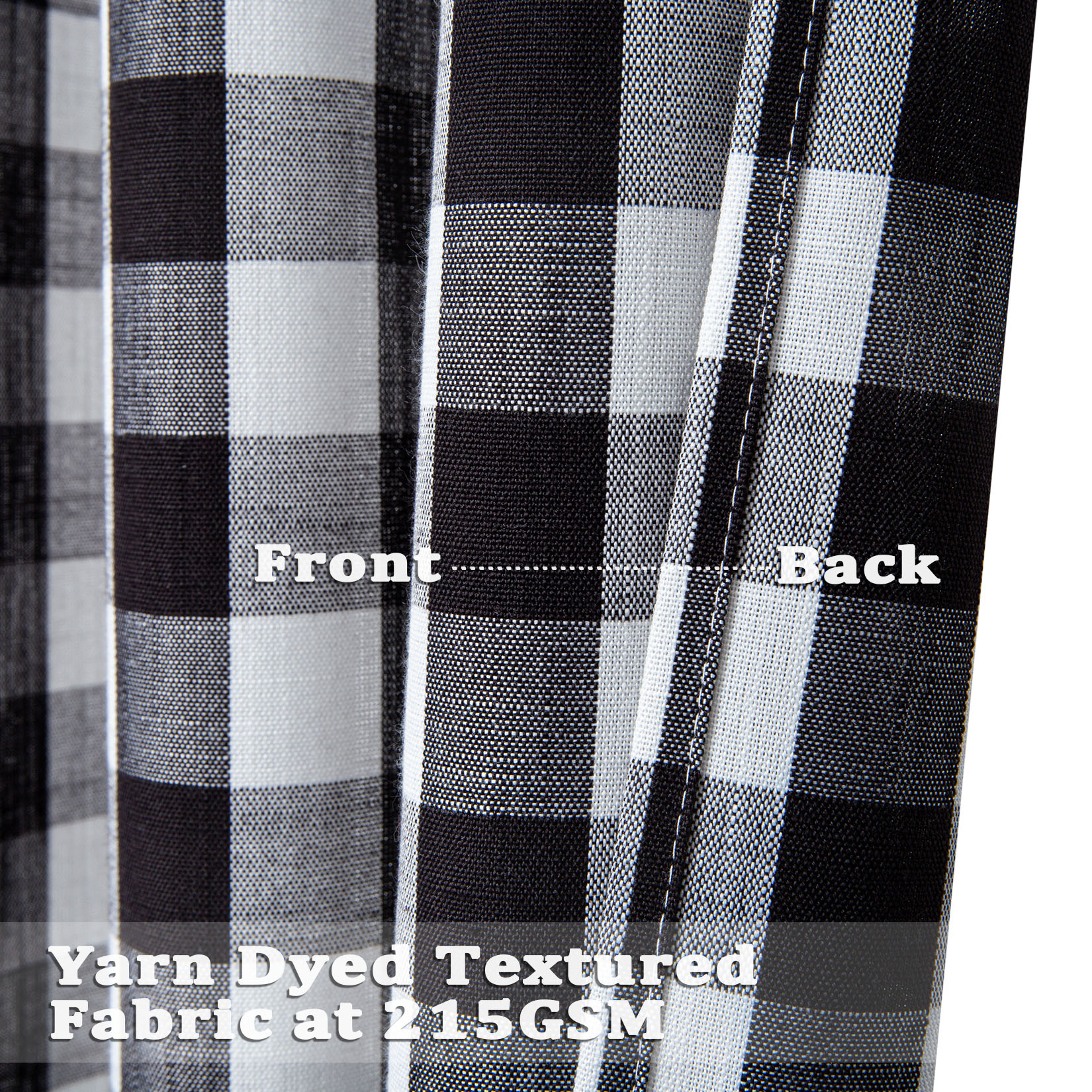 Buffalo Plaid Window Curtain Tier Buffalo Black And White - Temu