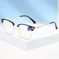 thumbnail image 4 of Fashion Frame Simple Vintage Reading Glasses Ultra Light Glasses Eye Protection Anti-Blue Light STRENGTH 350 BLACK SILVER, 4 of 8