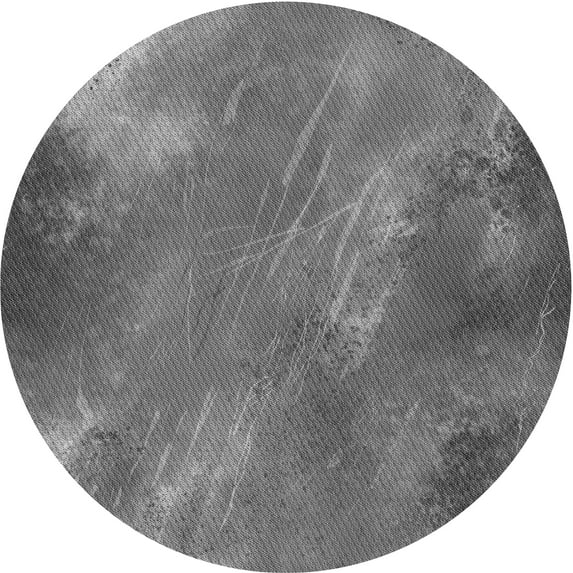 Ahgly Company Indoor Round Patterned Gray Dolphin Gray Area Rugs, 7' Round