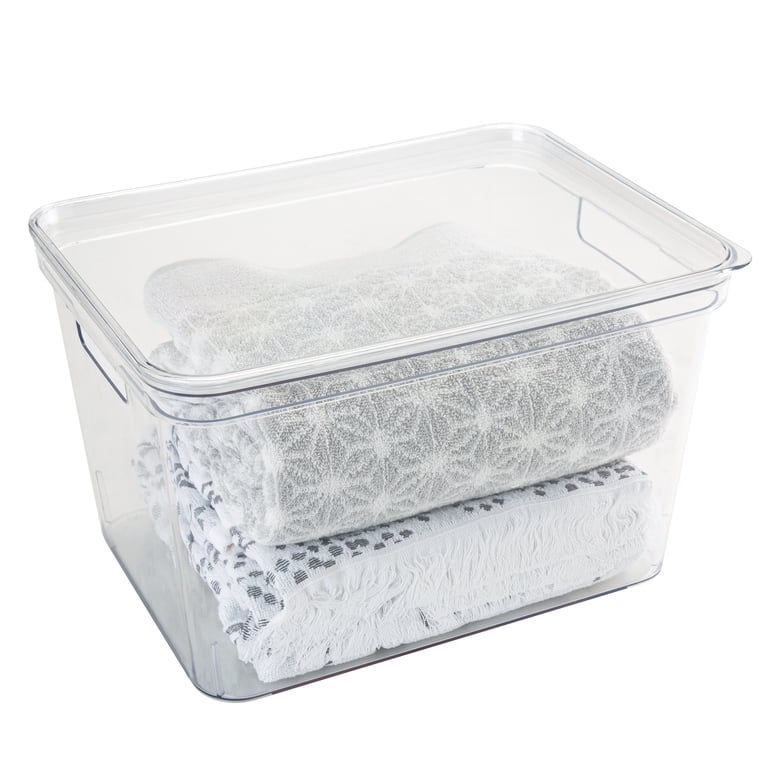 Glad Clear Plastic Organizer Bin - 6" X 6" X 2.2" Drawer Tray With Non-Slip Feet For Kitchen, Bathroom, Office