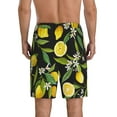 thumbnail image 3 of Kdxio Lemon Fruits Flowers Leaves Print Mens Sleep Shorts Bottoms Soft Comfy Pajama Wear Pants with Drawstring Pockets, 3 of 7