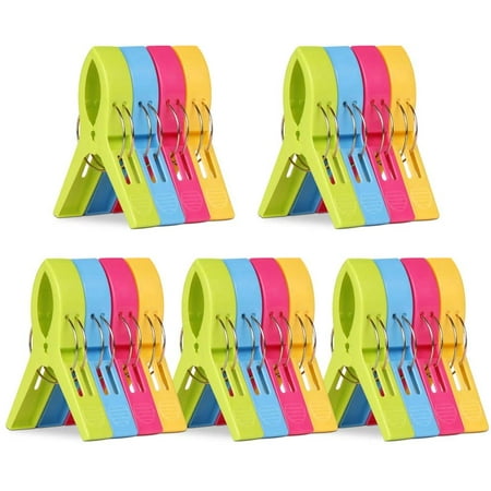 20 Pack Beach Towel Clips Chair Clips Towel Holder For Beach Chair Pool Chairs On Cruise Jumbo Size Plastic Chair Towel Clips Clamp Holder Keep Your Towel From Blowing Away Clothes Lines Walmart