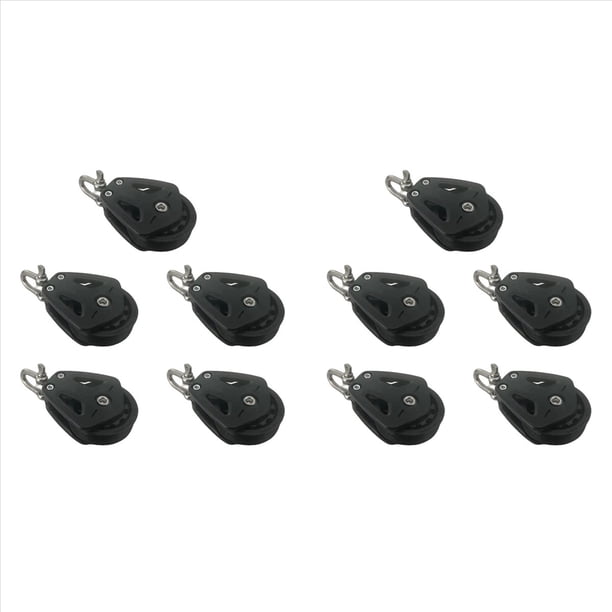 10X Bloque de Polea de Carga Alta, Grillete Giratorio de Polea Simple de Cabeza Universal, Bloque de Cojinete Liso para Velero, Accesorios para Corredor de Cuerda