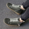 thumbnail image 4 of KELINFONG Womens High top Winter Snow Boots Sneakers Lace up Fuzzy Ankle Booties with Zipper Flat Short Boots, 4 of 7