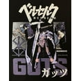 thumbnail image 2 of Berserk Guts Slick Squad Kanji Men's Black Short Sleeve Tee, 2 of 7