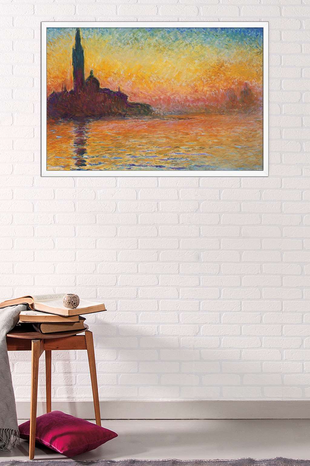 San Giorgio Maggiore At Dusk by Caude Monet Wall Poster, 22.375" x 34", Framed