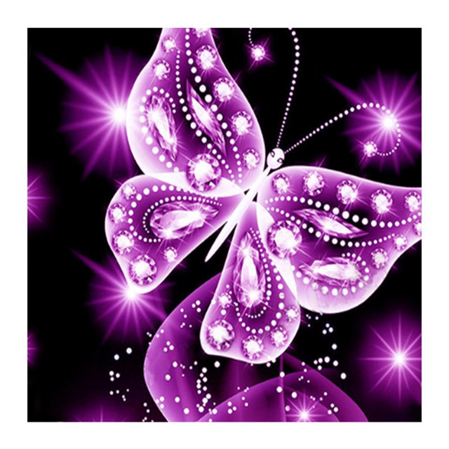 Cuadros Decorativos Pintura de mariposa 5D mosaico de diamantes bordado punto de cruz DIY (rosa roja) Wdftyju embutido en tela