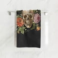 thumbnail image 2 of Vintage Embroidered Floral Print Day of The Dead Skull Flower Dia De Los Muertos Black Soft Bath Towel Absorbent Hand Towels Multipurpose for Bathroom Hotel Gym and Spa 30"x15", 2 of 3