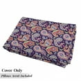 thumbnail image 5 of Paisley Floor Pillow Lounger Cover, Sixties and Seventies Hippie Themed Motives Geometrical and Floral Design Image Print, Nap Mat Printed Fabric Case for 5 Pillows, 88" x 27", Purple, by Ambesonne, 5 of 5