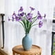thumbnail image 4 of Artificial Flowers Bouquet Forked Spring Grass Pansy Daisy Stem Plastic Silk Faux Flower 7 Forks 1 Pc Blue Pink White Red Purple Yellow Home Wedding Decor, 4 of 6