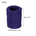 thumbnail image 2 of Uxcell 8x8cm Bandas de Muñeca Deportivas de Terry Absorbentes, Paquete de 4 en Púrpura Oscuro, 2 of 7