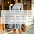 thumbnail image 3 of Sweater Dress for Women Long Sleeve Round Neck Dresses Elegant A-Line Knitted Swing Dress for Fall Winter Gray M, 3 of 7