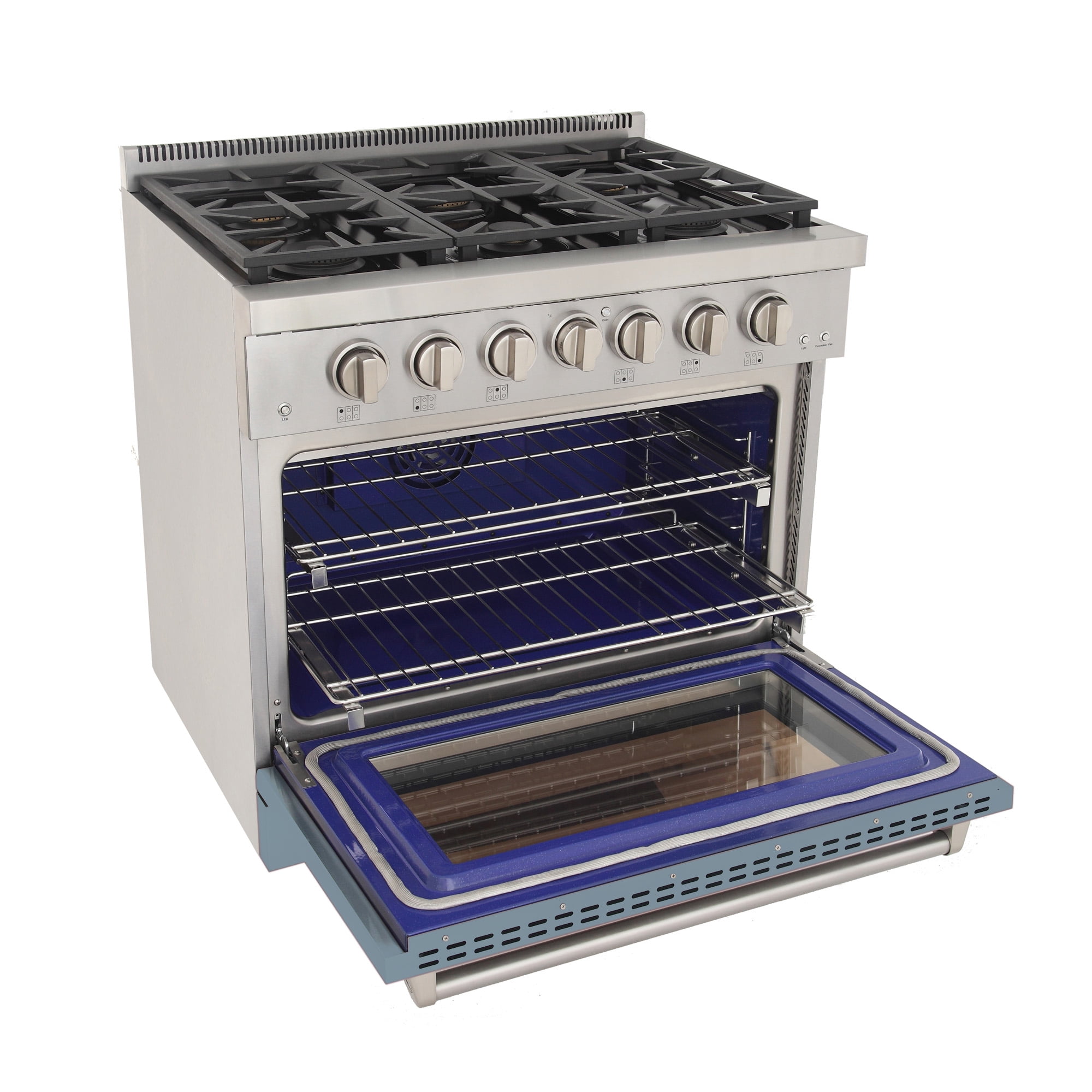 Professional 36-in Natural Gas Range in Light Blue with True Simmer Burners