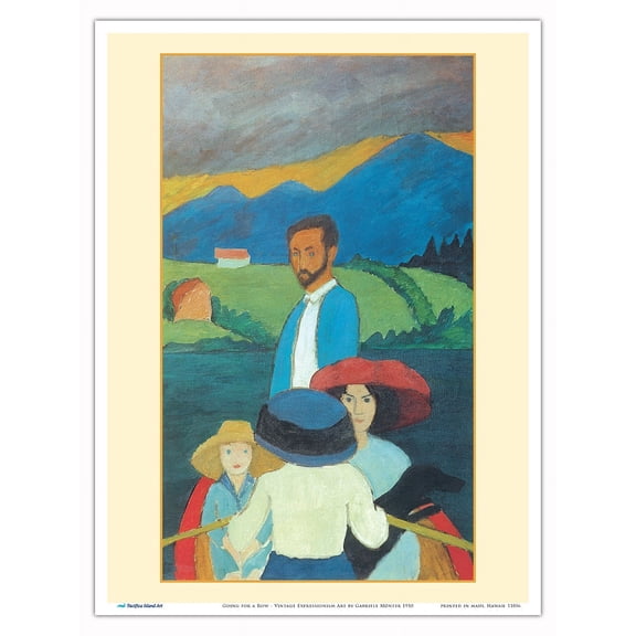 Going for a Row - Vintage Expressionism Art by Gabriele Münter c.1910 - Master Art Print (Unframed) 9in x 12in