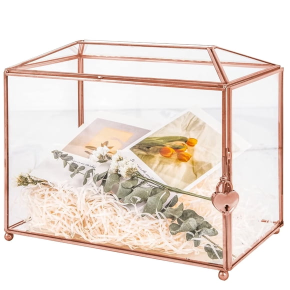 Tarjetero de cristal WHSLILR de 12,6 pulgadas con cierre para bodas y recepciones