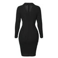 thumbnail image 5 of Meichang Blazer Dress for Women Long Sleeve Notch Lapel Bodycon Dresses Business Casual Work Dress Solid Buttons Wrap Blazer Dresses, 5 of 8