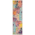 thumbnail image 5 of SAFAVIEH Madison Anabelle Abstract Watercolor Area Rug, Blue/Orange, 6'7" x 6'7" Round, 5 of 10