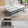 thumbnail image 6 of Futon Sofa Bed, Convertible Sleeper Couch Memory Foam Small Splitback Loveseat for Living Room, Modern Upholstered Sofa Couch with Adjustable Backrest for Living Room Home Office, Cream White, 6 of 9