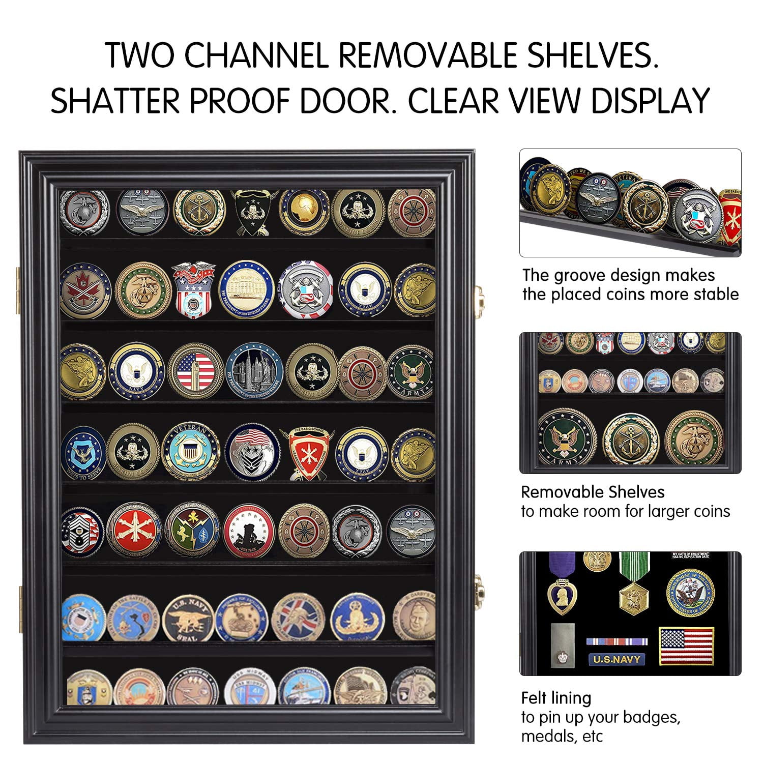 Buy Kinbor Lockable Military Challenge Coin Display Case Coin Shadow