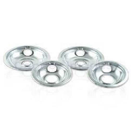 Chrome Drip Pan Kit Whirlpool range 4396071 4 Pack (contains 2 6