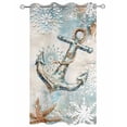 thumbnail image 2 of nqOlkjepod Outdoor Curtains for Patio Waterproof, Blue Anchor Coastal Outdoor Privacy Panels Grommet, Nautical Summer Beach Starfish Snowflake Blackout Outside Curtains for Porch 54"x95", 1 Panel, 2 of 8
