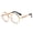 Gold white flat, variant on Round Metal Frame Sunglasses for Men and Women, Spring Punk Style, AC Lenses