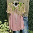 thumbnail image 2 of USSUMA Womens Summer Tops Loose Flowy T-Shirts for Women Trendy Floral Print Womens Blouses and Tops Dressy Short Sleeve Round Neck Tunic Plus Size Shirts for Women, 2 of 4