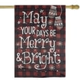 thumbnail image 3 of Northlight Red Buffalo Plaid Merry and Bright Christmas House Flag 28" x 40", 3 of 7