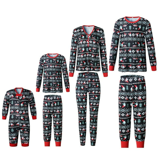 Family Matching Christmas Pajamas Set Holiday Snowflake Sleepwear PJS Set for Couples and Kids