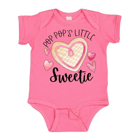 

Inktastic Pop Pop s Little Sweetie with Pink Heart Cookie Gift Baby Boy or Baby Girl Bodysuit