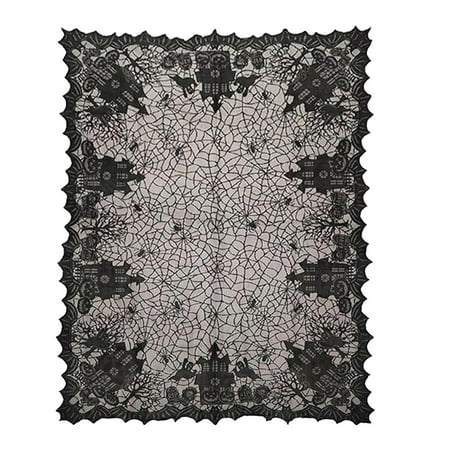 

Halloween Decoration Halloween Festival Lace Table Runner Black Mesh Decoration