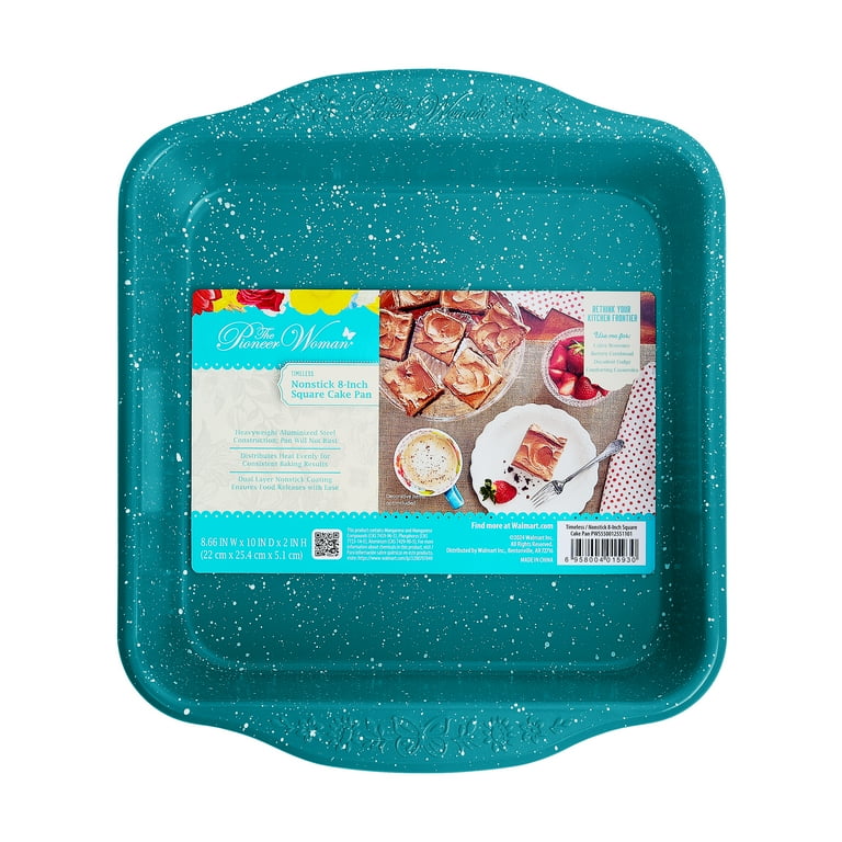 The Pioneer Woman Teal Speckle 8-Inch Nonstick Square Cake