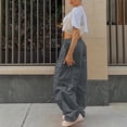 thumbnail image 3 of Pantalon Cargo Droit Attaché pour Femmes Grande Taille Jambe Grand Décontracté, 3 of 6