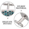 thumbnail image 3 of EXHUMKY 2Ud Cufflinks Para Con Zirconia Colorida Y Cuadrado Para Eventos Formales, 3 of 8