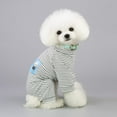 thumbnail image 4 of BT Bear Pet Clothes, Dog Stripe Four-Leg Jumpsuit Cotton Comfy Pajamas Breathalbe Shirt Costume for Puppy Small Medium Dog (XXL, Black), 4 of 4
