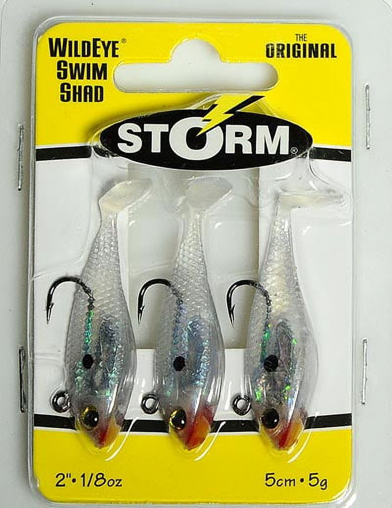 (2 pack) Storm WildEye Swim Shad 2" Fishing Lure 1/8oz Pearl 3pcs