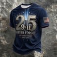 thumbnail image 4 of Xneal 911 25th Anniversary T-Shirt Casual Never Forget 911 Print Short Sleeve Multicolor Shirts for Men Size 4XL, 4 of 6