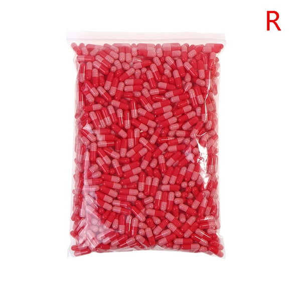 100 pièces/1000 pièces taille 1 #2 #3 # Capsule de gélatine dure vide MedicineCapsule 0 # rouge et blanc boîte à pilules vide Capsules séparées vides