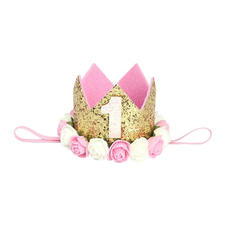 

Dadaria Baby Girl Bows and Headbands 0-3Years Toddler Baby Girls Cute Rose Bouquet Number Birthday Crown Headwear Headband Hair Accessories Gold One Size Girls