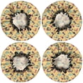 thumbnail image 2 of Shower Caps,Yellow Cartoon Dinosaurs Pattern Waterproof Shower Cap for Women 4 Pieces,Double Reusable Hair Cover for Shower PEVA Elastic Stretch Hem, 2 of 7